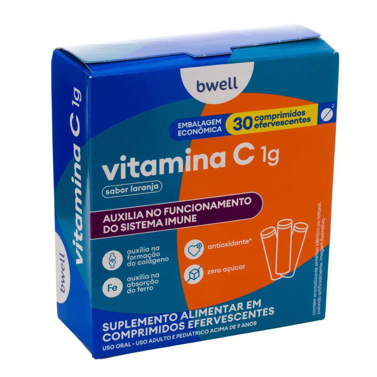 Vitamina C 1g bwell 30 Comprimidos Efervescentes