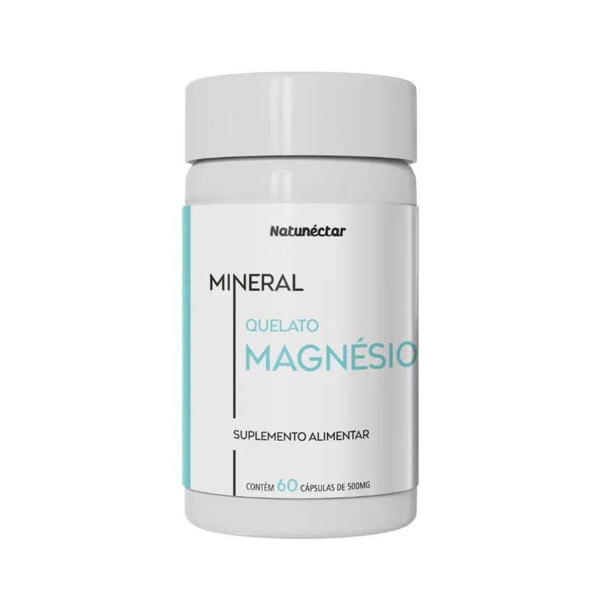 Magnésio Quelato Suplemento Alimentar Natunectar 500mg - 60 cápsulas