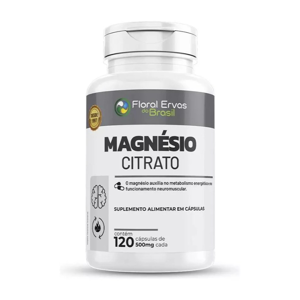 Magnésio Citrato 500mg 120 cápsulas - Floral Ervas
