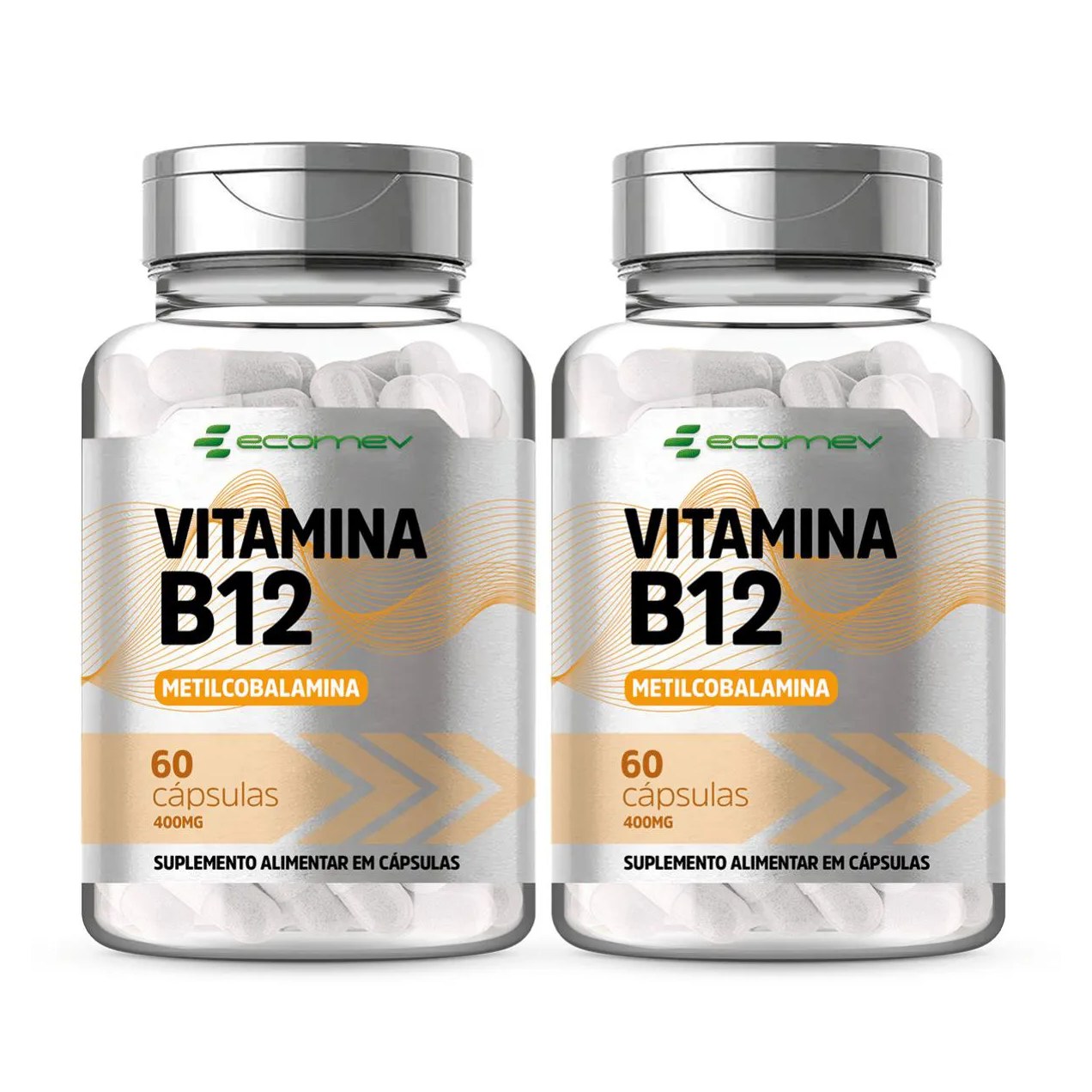 2x Vitamina B12 Metilcobalamina 400Mg 414VD 60 Cápsulas Ecomev