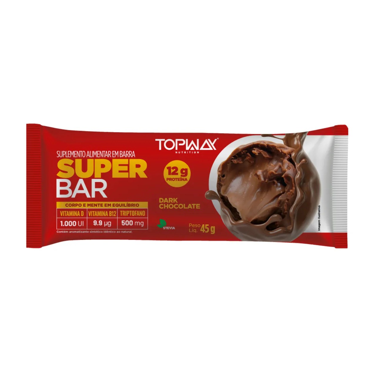 Barra de Proteína Topway Super Bar Dark Chocolate 45g