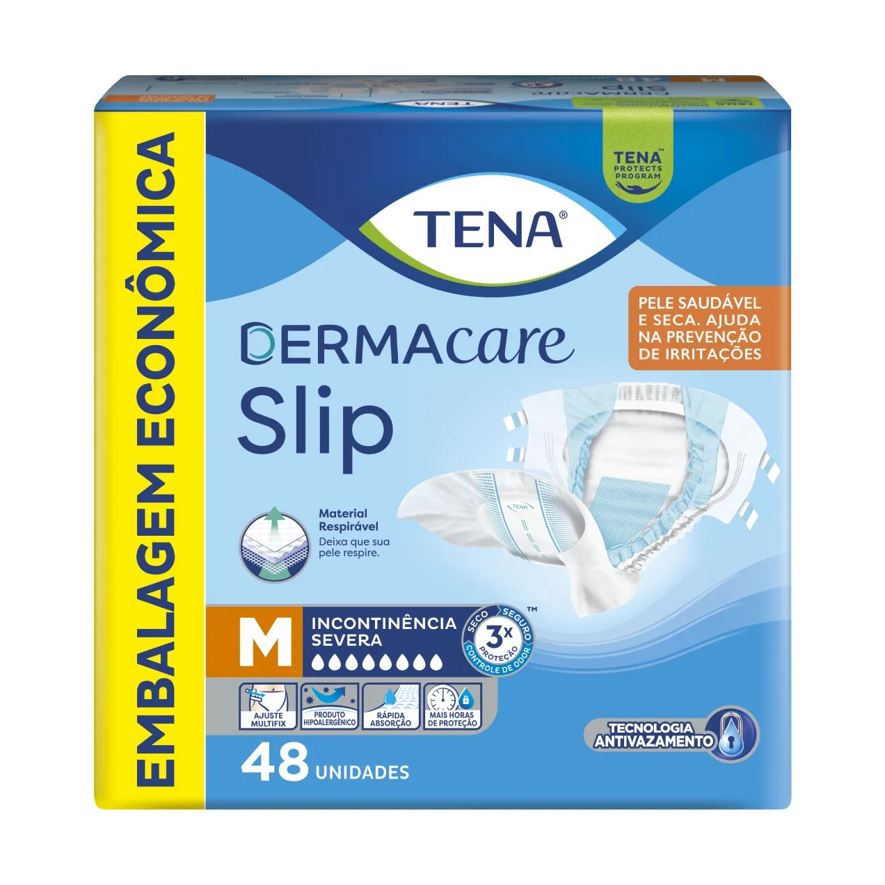 Fralda Geriátrica Tena DermaCare Slip M 48 unidades