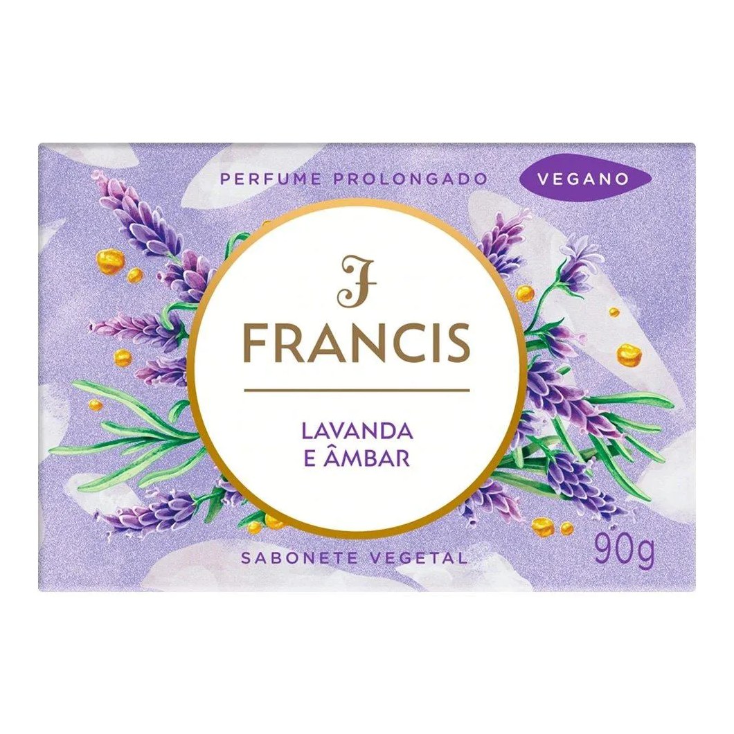 Sabonete Francis Luxo Lavanda e Âmbar 90g - Embalagem com 12 unidades