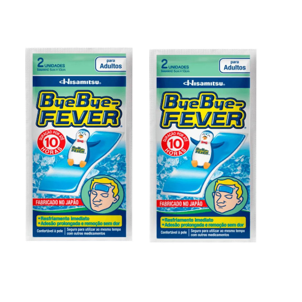 Kit 02 Bye Bye-fever para Adultos 10 Horas 2un - Hisamitsu