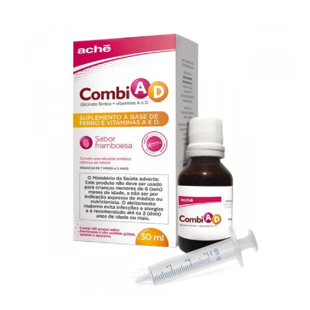 Combi Ad Suspensão Oral 30ml Sabor Framboesa - Ache