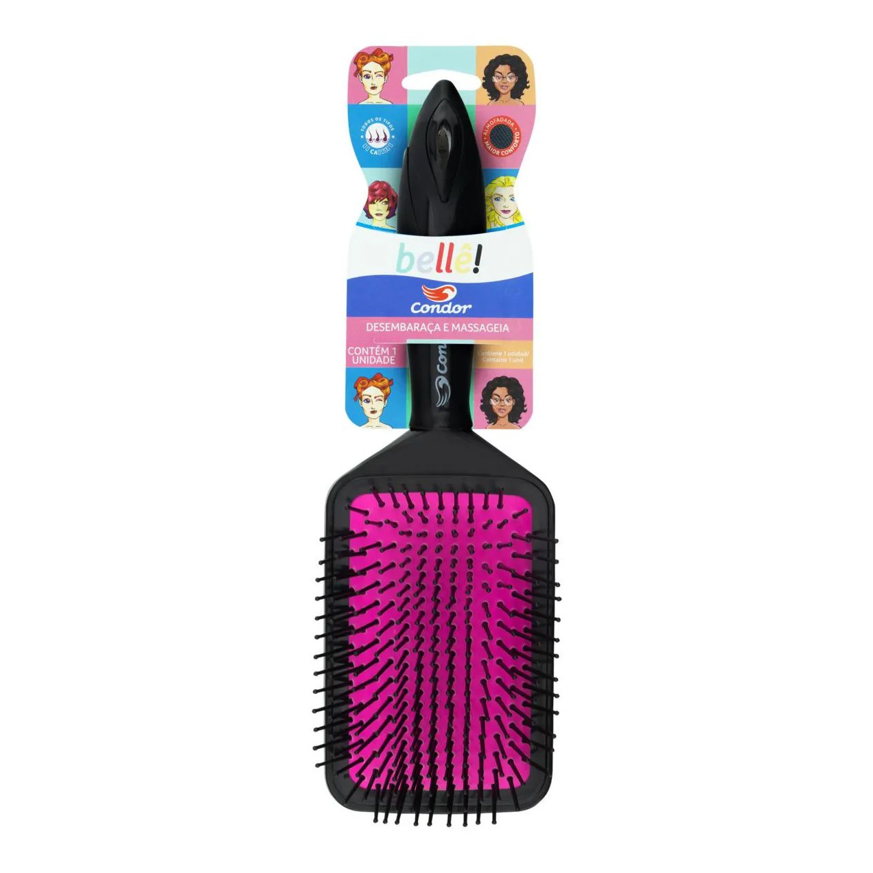 Escova para Cabelo Almofadada Condor Bellê!