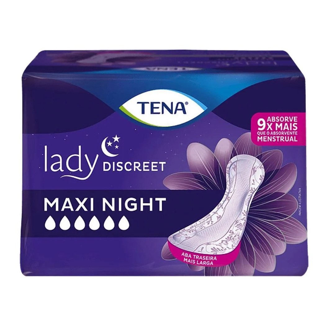 Absorvente Tena Lady Discreet Maxi Night - 14 unidades