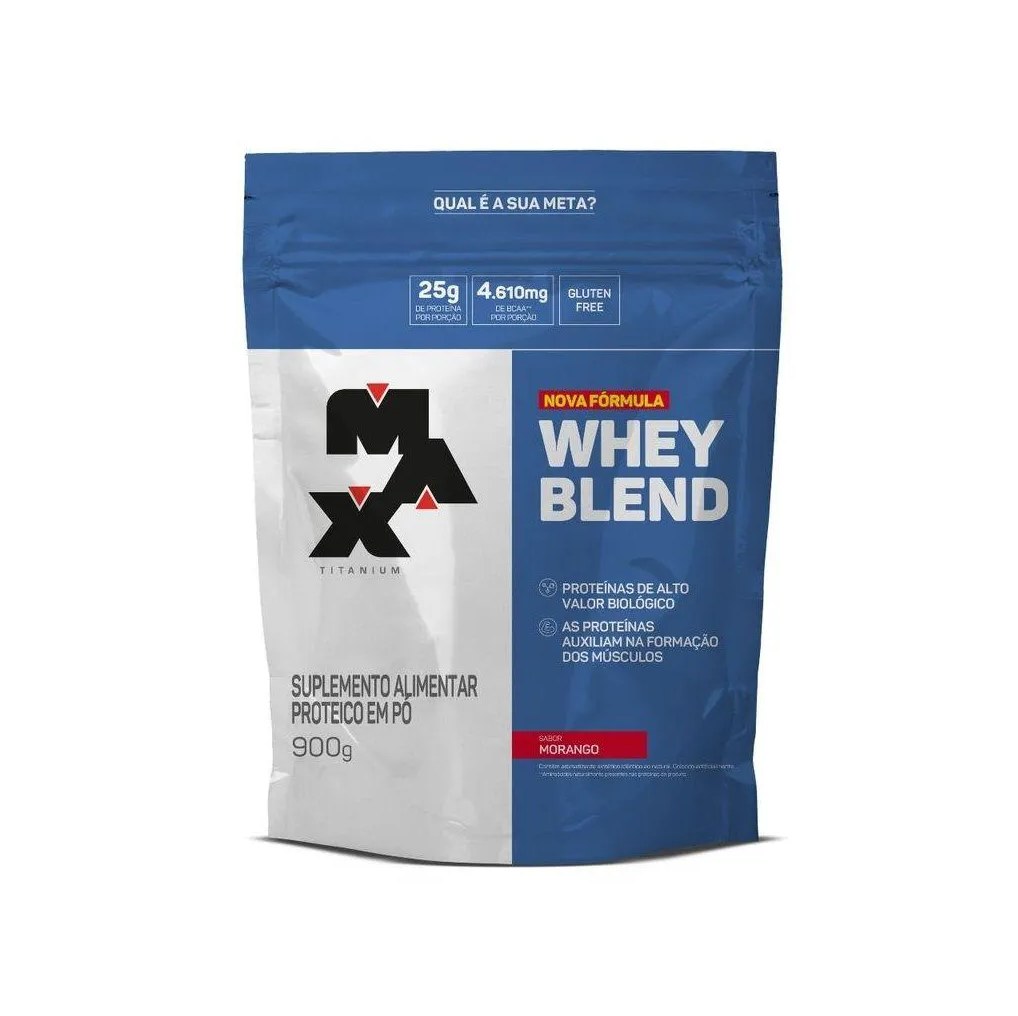 Whey Blend Refil (900g) - Sabor: Morango