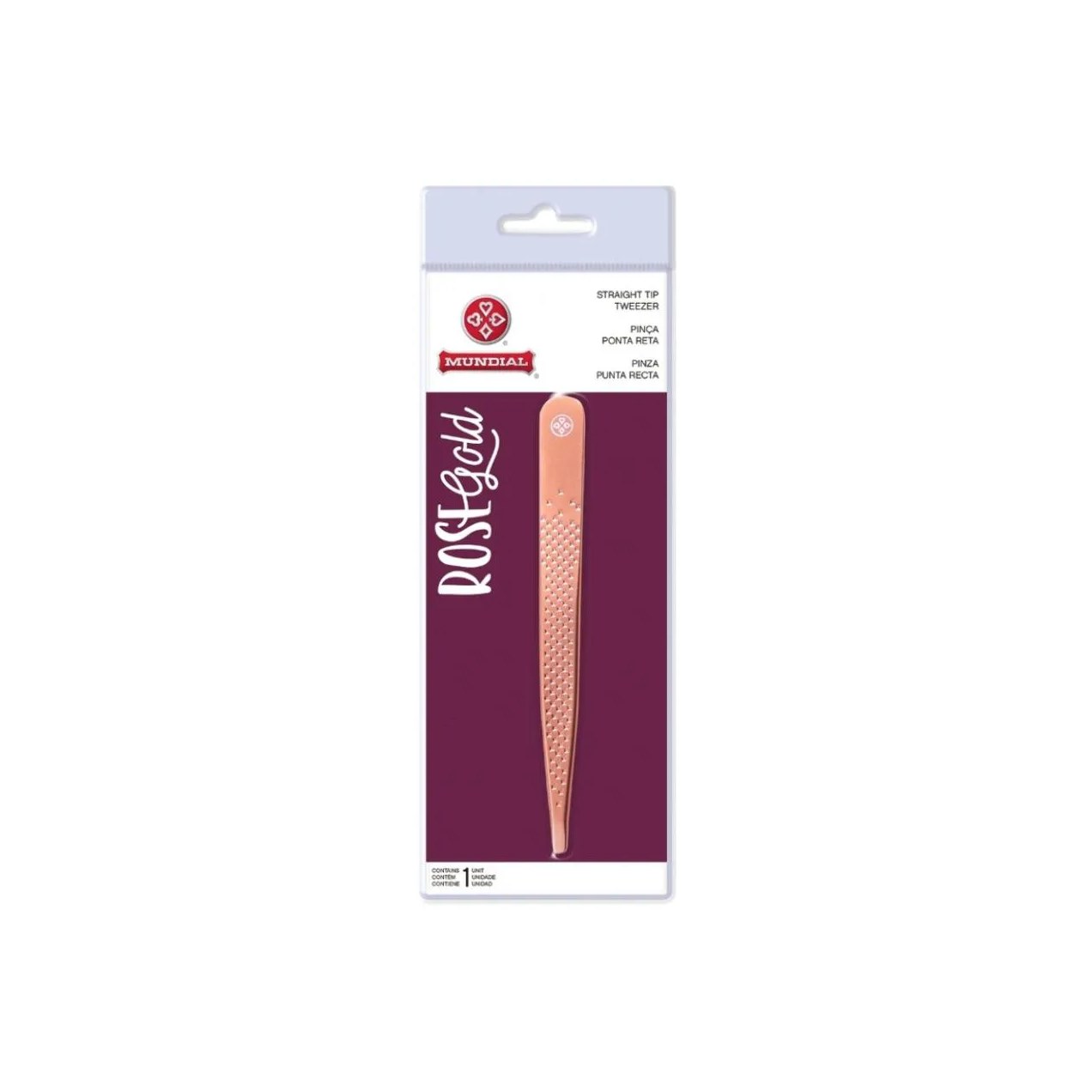 Pinça Ponta Reta Rose Gold Bc512 Design Sobrancelhas Mundial