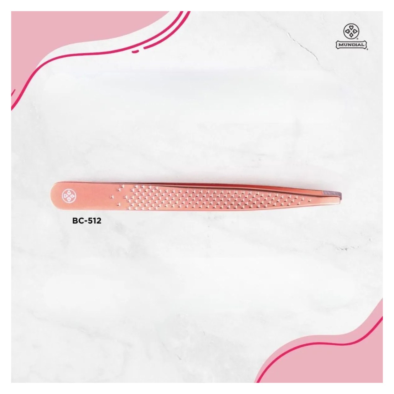 Pinça Ponta Reta Rose Gold Bc512 Design Sobrancelhas Mundial