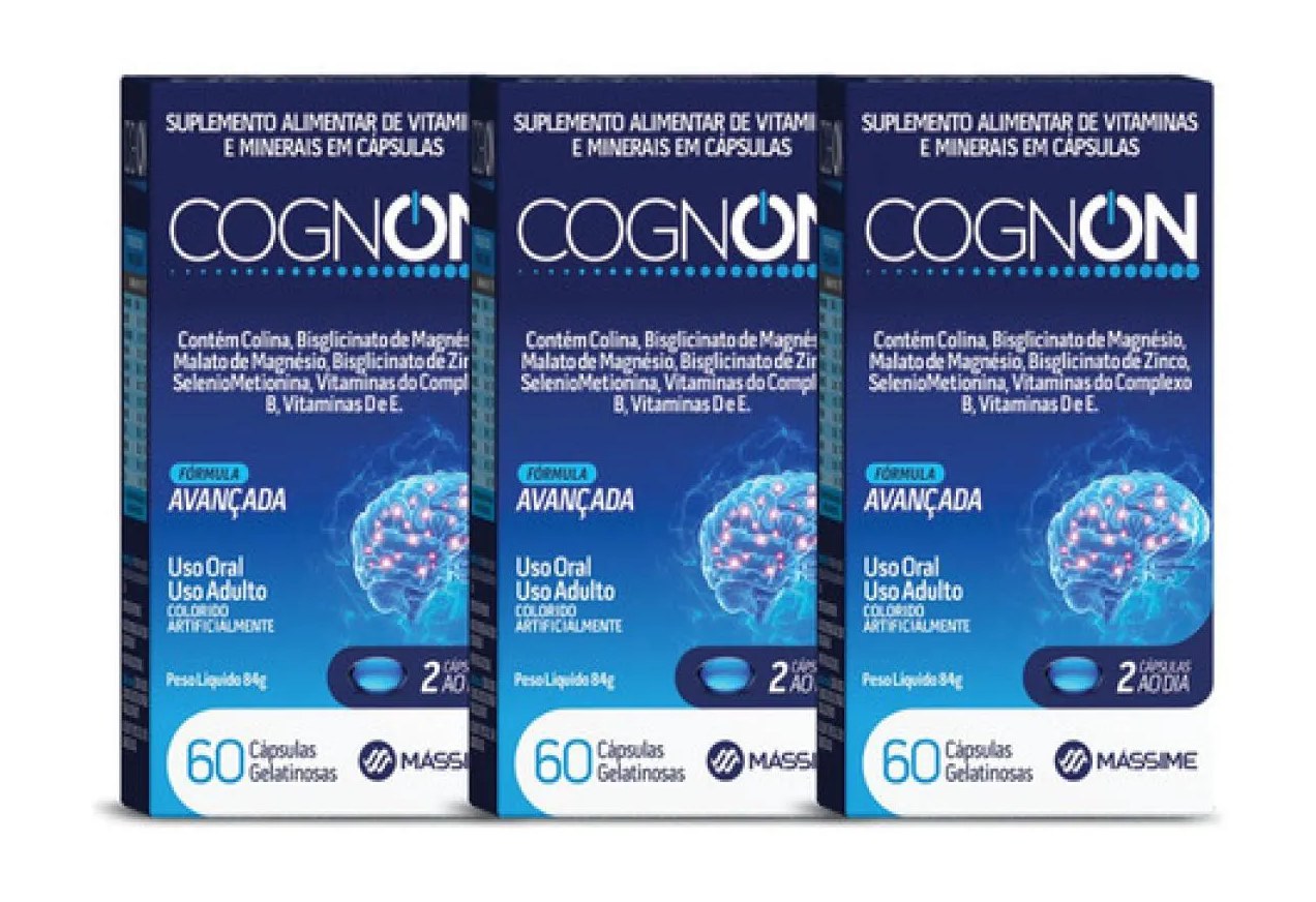 3x Cognon 60 comprimidos - Vitamina P/ Concentração e Memória