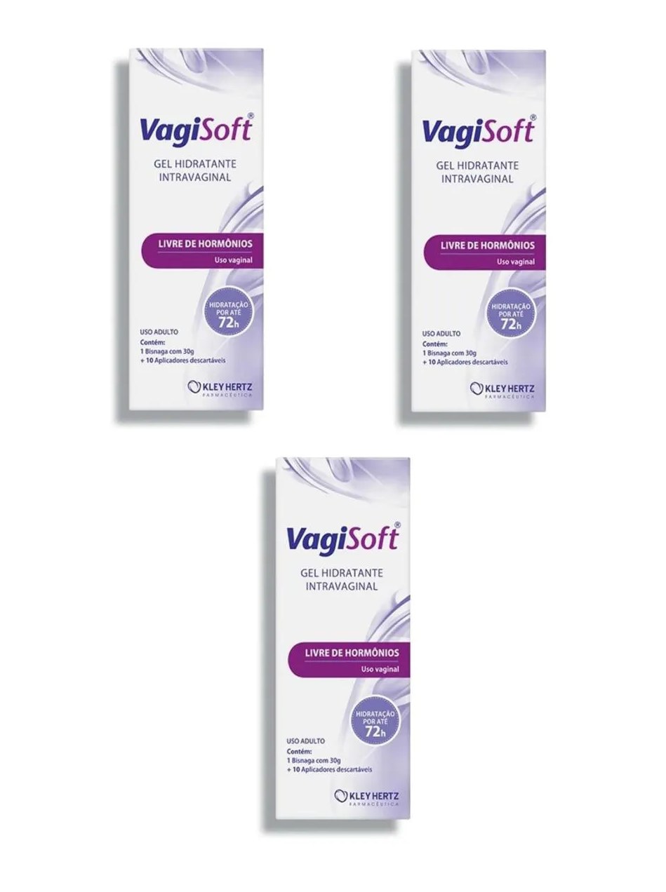 KIT 3 GEL HIDRATANTE INTRAVAGINAL VAGISOFT 30G - KLEY HERTZ