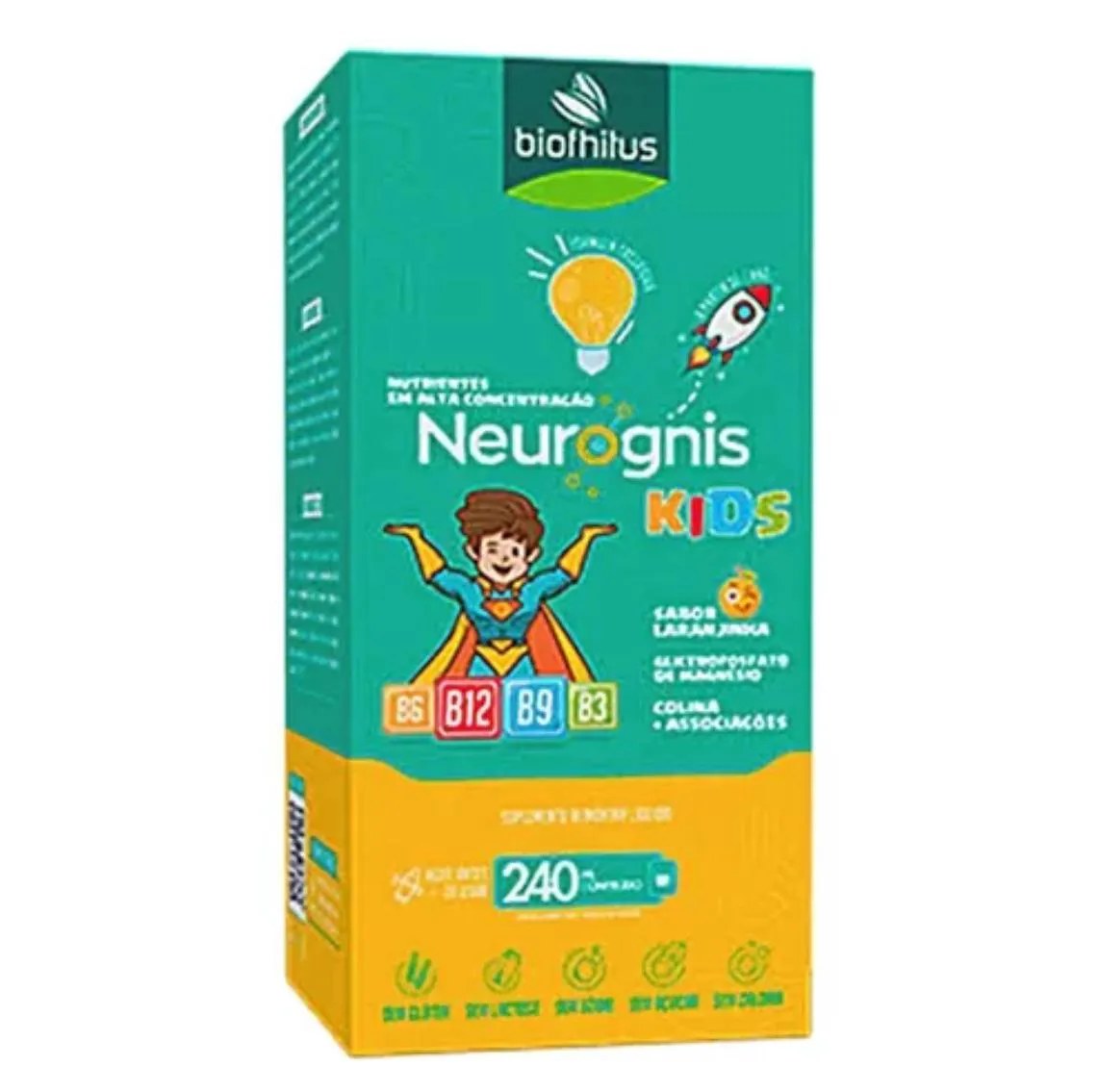 Neurognis Kids Vitaminas B12, B9, B3, B6 Sab Laranja - 240ml