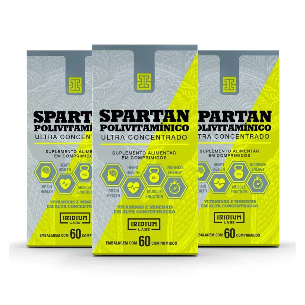 Kit 3x Spartan Polivitaminico Ultra Concentrado 60 Comp