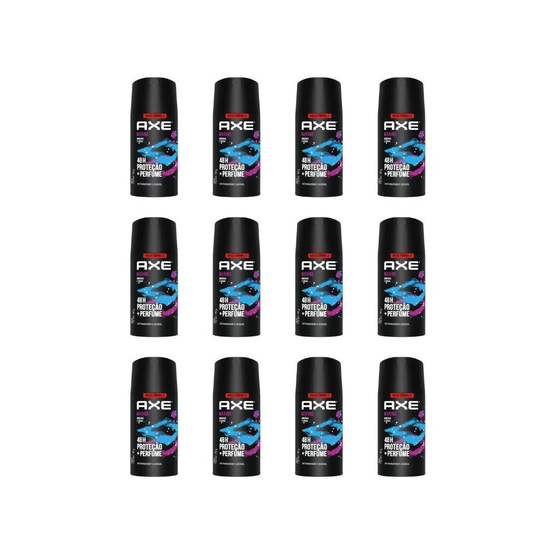 Desodorante Aerossol Axe 150ML Marine - Kit com 12 unidades