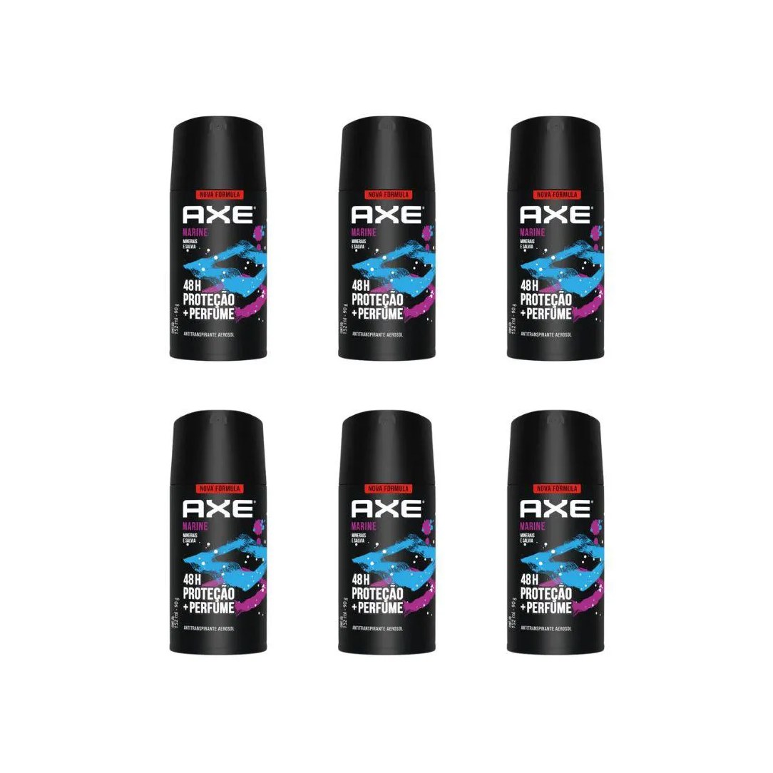 Desodorante Aerossol Axe 150ml Marine - Kit C / 6un
