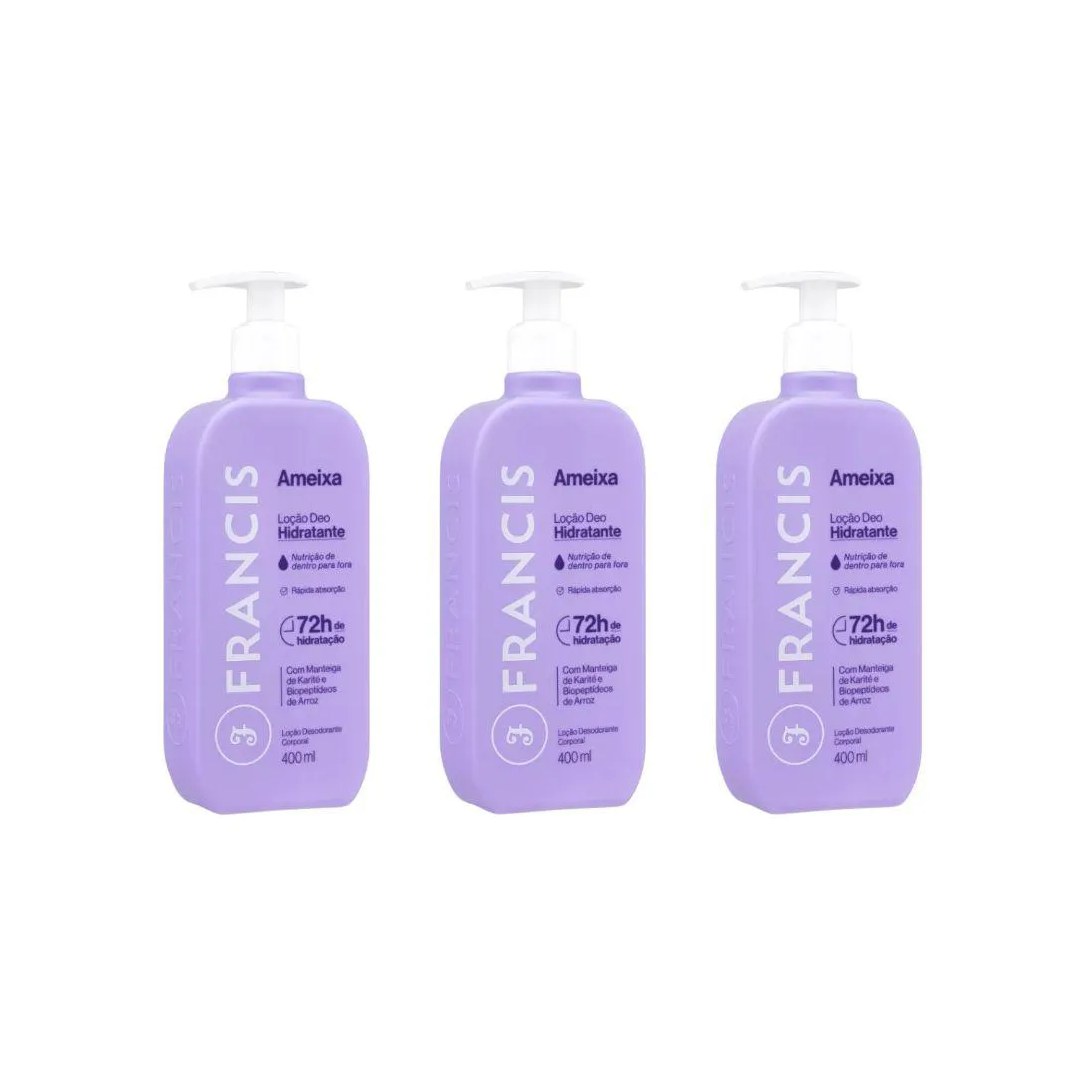 Hidratante Corporal Francis 400ML Ameixa Lilas - Kit com 3 unidades