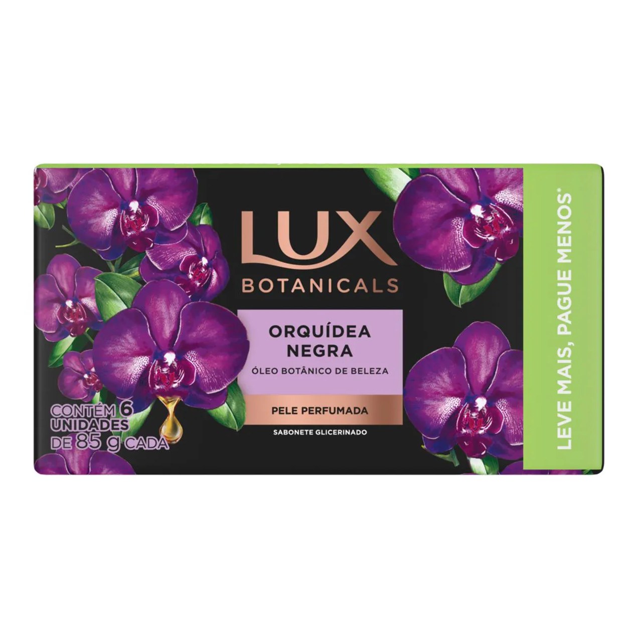 Kit Sabonete em Barra Lux Botanicals Orquídea Negra Glicerinado 6 unidades de 85g cada