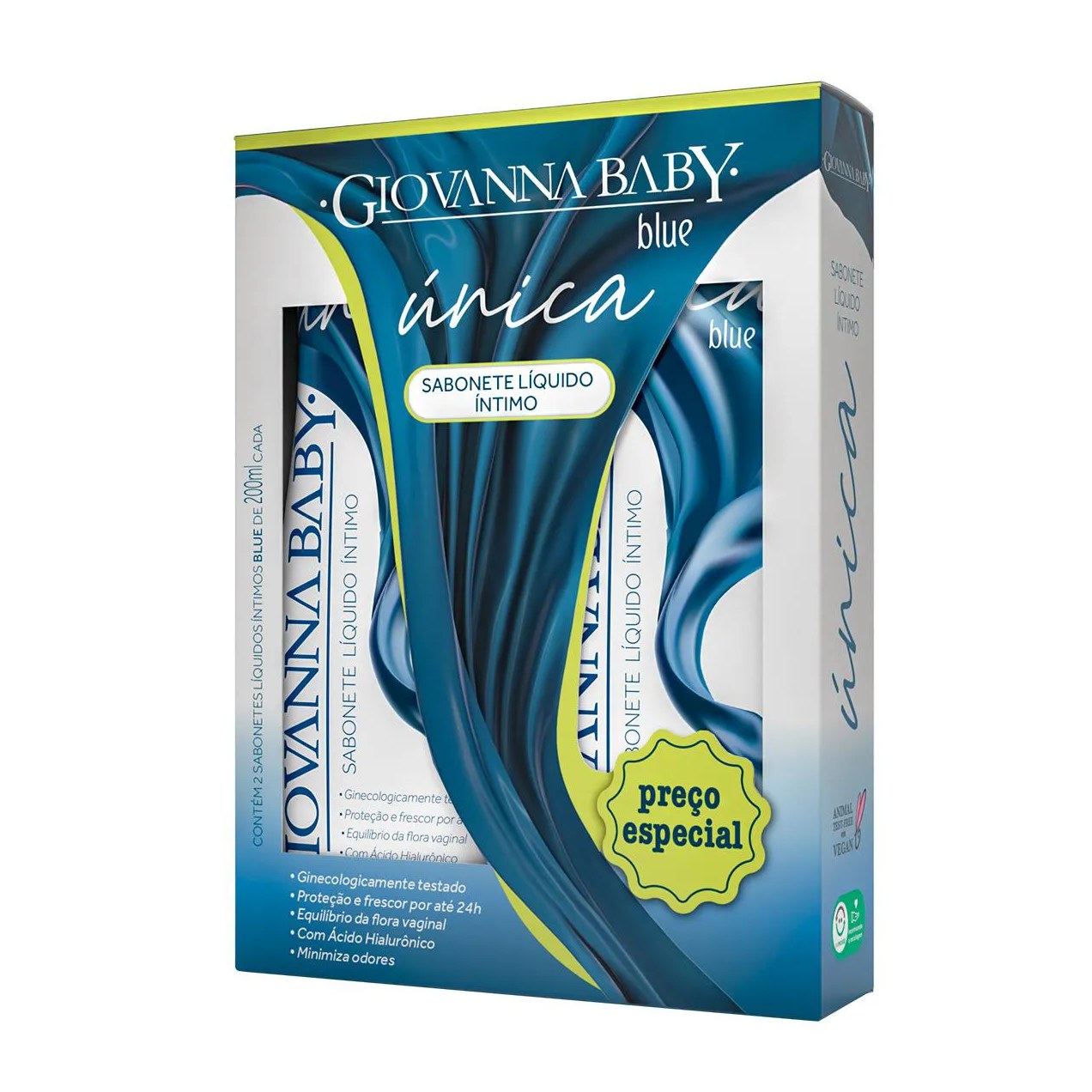Kit Sabonete Íntimo Giovanna Baby Única Blue 2 unidades de 200ml cada