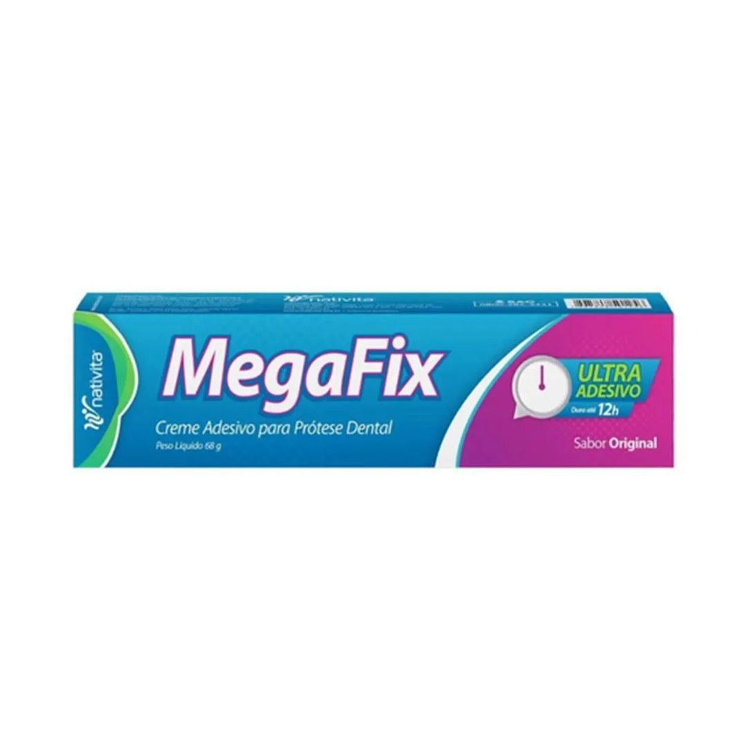 Megafix 68g Fixador de Dentadura Fixaçao Duradoura 12 Horas