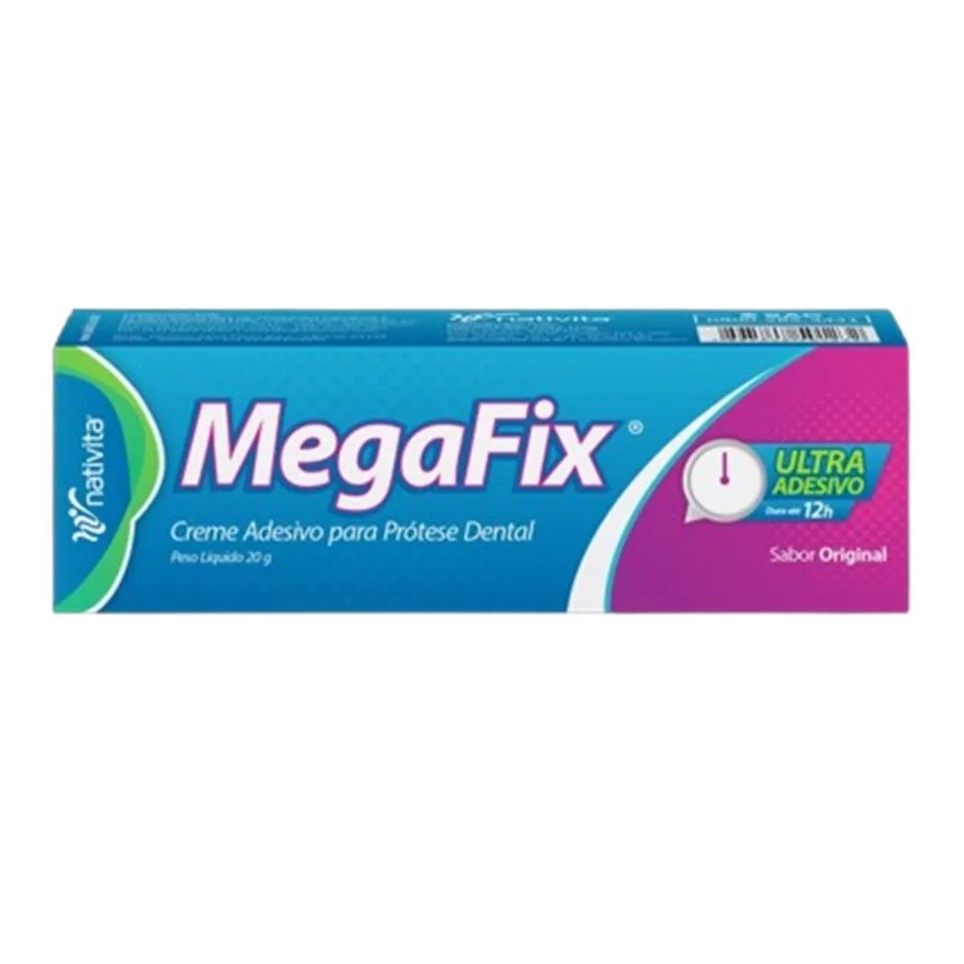 Megafix Fixador de Dentadura Fixaçao Duradoura 12 Horas 20g