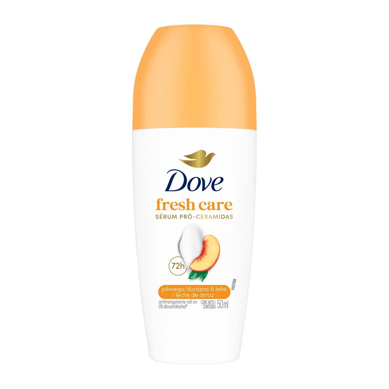 Desodorante Antitranspirante Roll-On Dove Fresh Care Pêssego & Leite de Arroz 72h 50ml