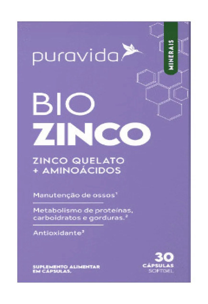 Bio Zinco Zinco Quelado + Aminoácidos - 30 cápsulas Puravida
