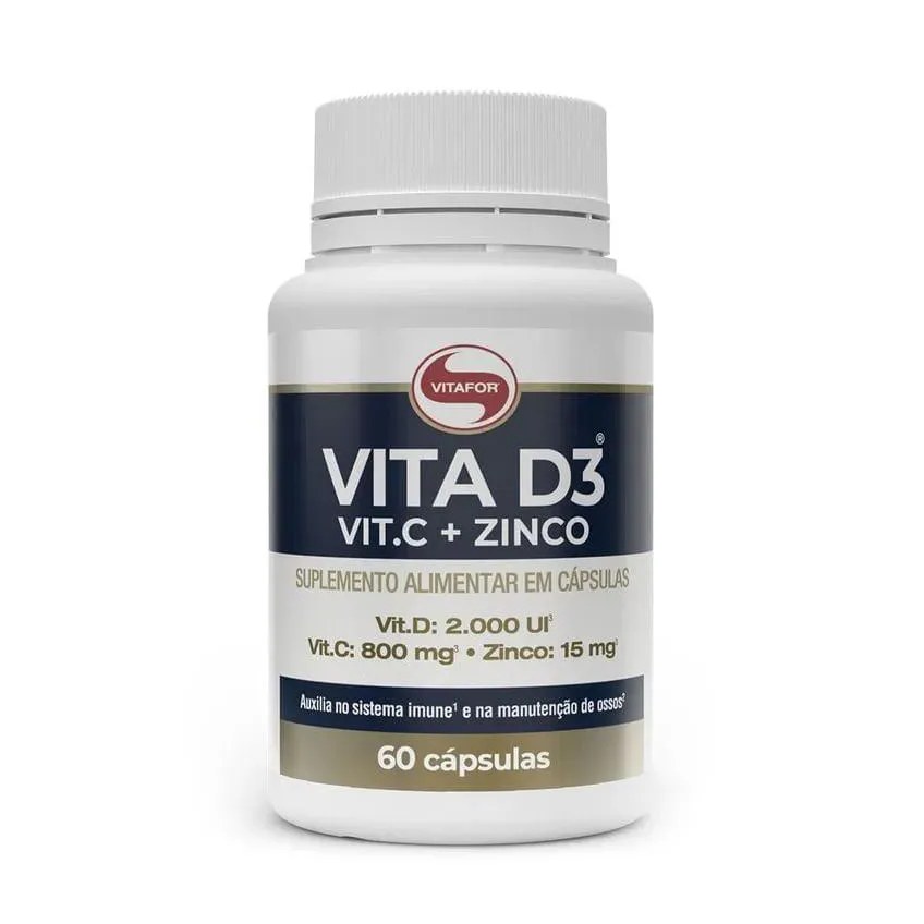 Vita D3 Vit. C + Zinco Vitafor 60caps