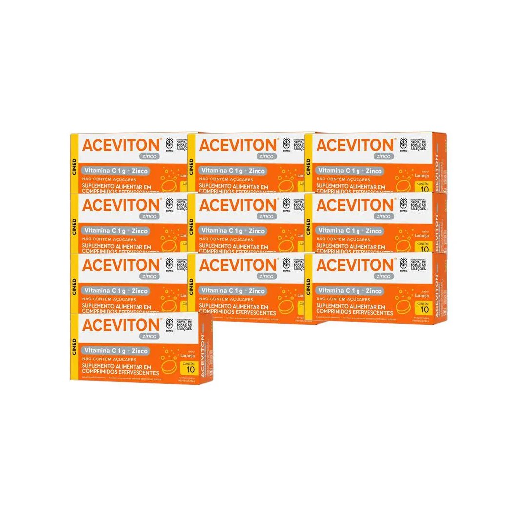 Kit 10x Vitamina Aceviton Vitamina C + Zinco 10 Cpr - Cimed