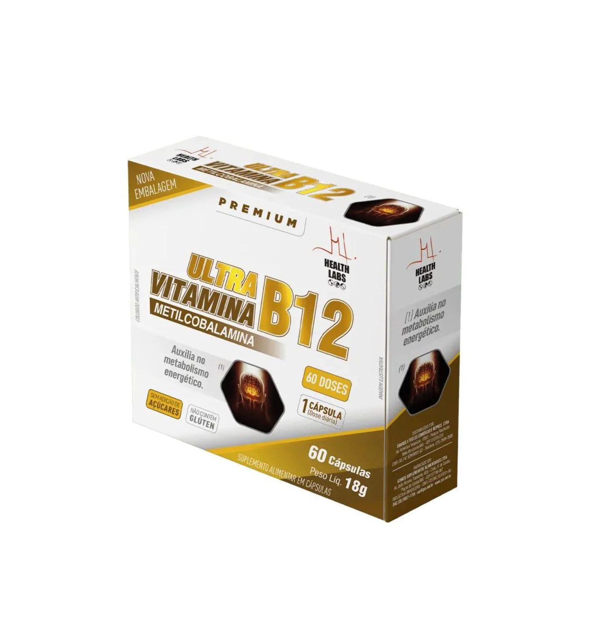 Ultra - B12 60 cápsulas Health Labs - Original