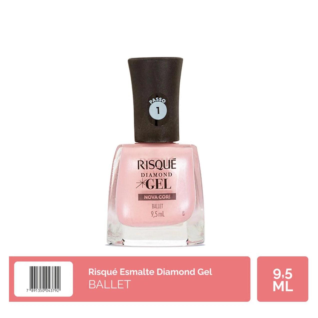 Esmalte Metálico Risqué Diamond Gel Nova Cor! 9,5ml - Ballet
