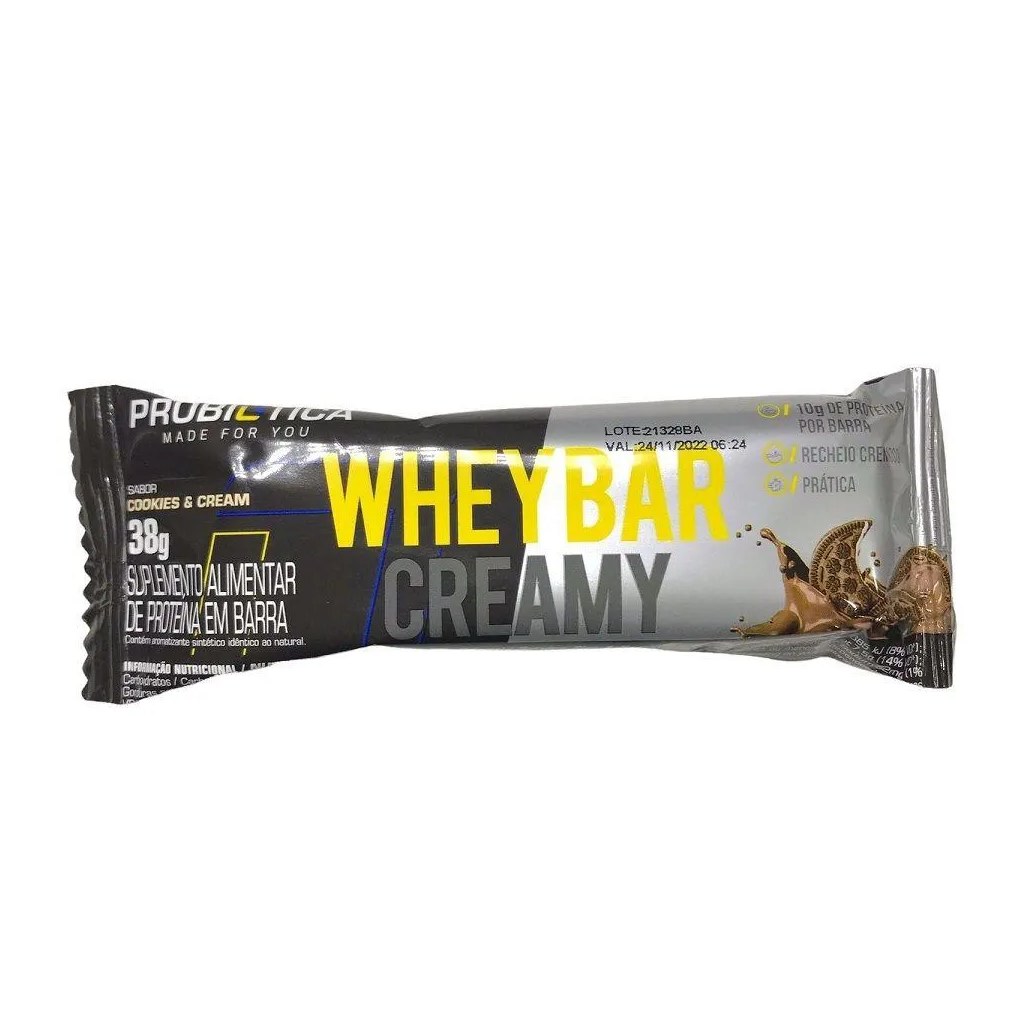 Whey Bar Creamy (38g) - Sabor: Cookies e Cream