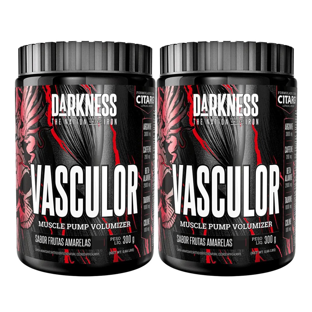2x Pre Treino Vasculor Darkness Frutas Amarelas 300g