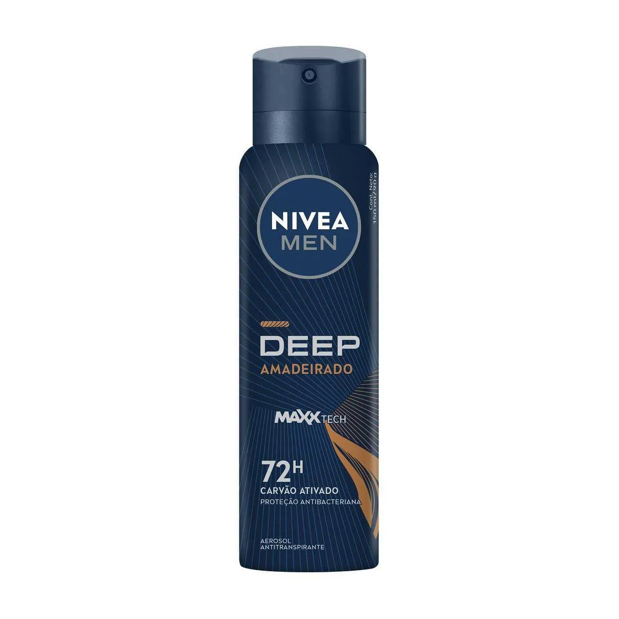 Desodorante Antitranspirante Aerosol Nivea Men Carvão Aditivado Deep Amadeirado 48h 150ml