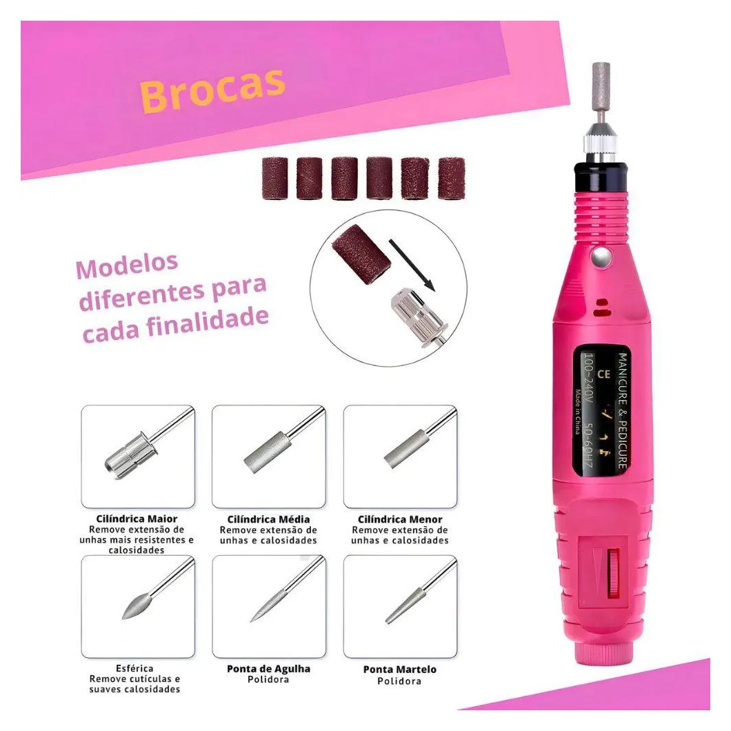 Lixa De Unha Elétrica Profissional Motor Bivolt
