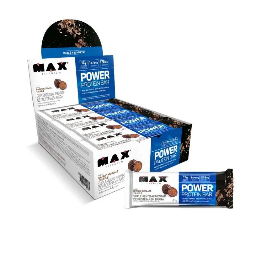 Power Protein Bar Caixa com 12 unidades (492g) - Sabor: Dark Chocolate Truffle