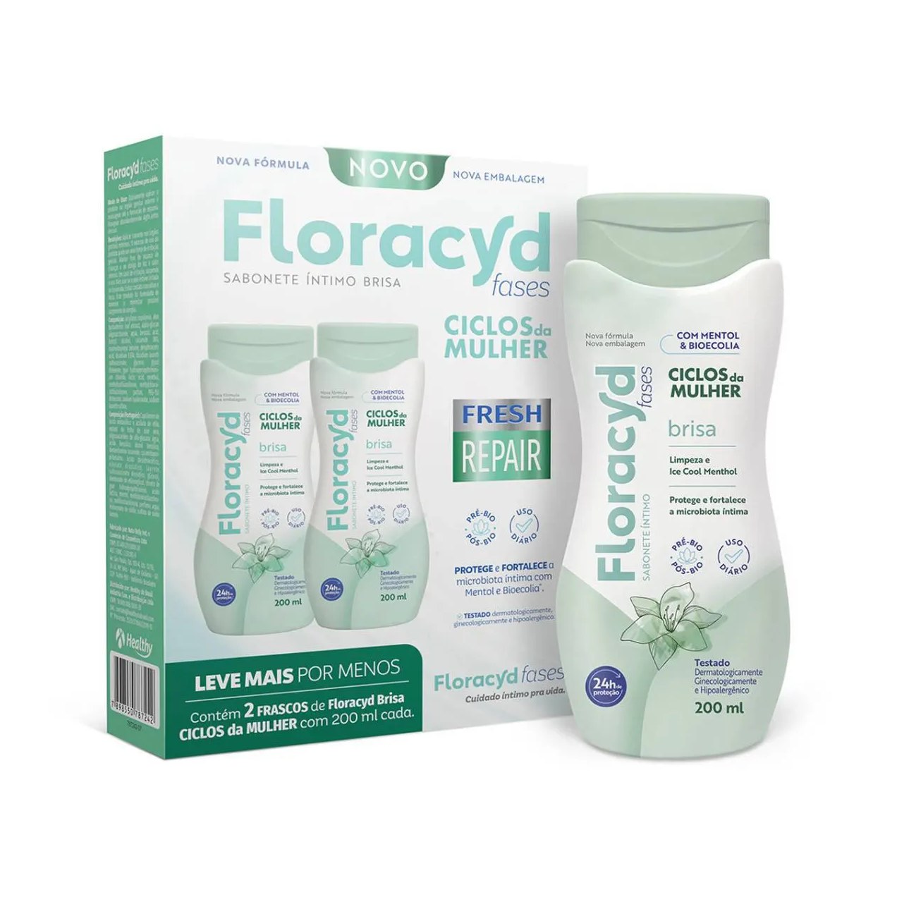 Kit Sabonete Líquido Íntimo Floracyd Brisa 2 unidades com 200ml cada