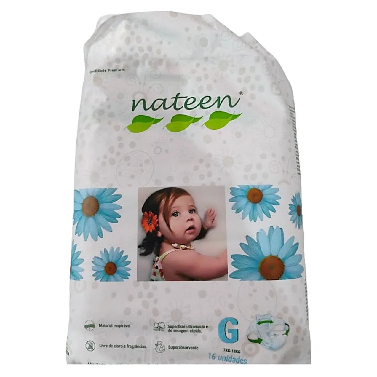 Fralda Slip Pediátrica Nateen Premium G 16 unidades