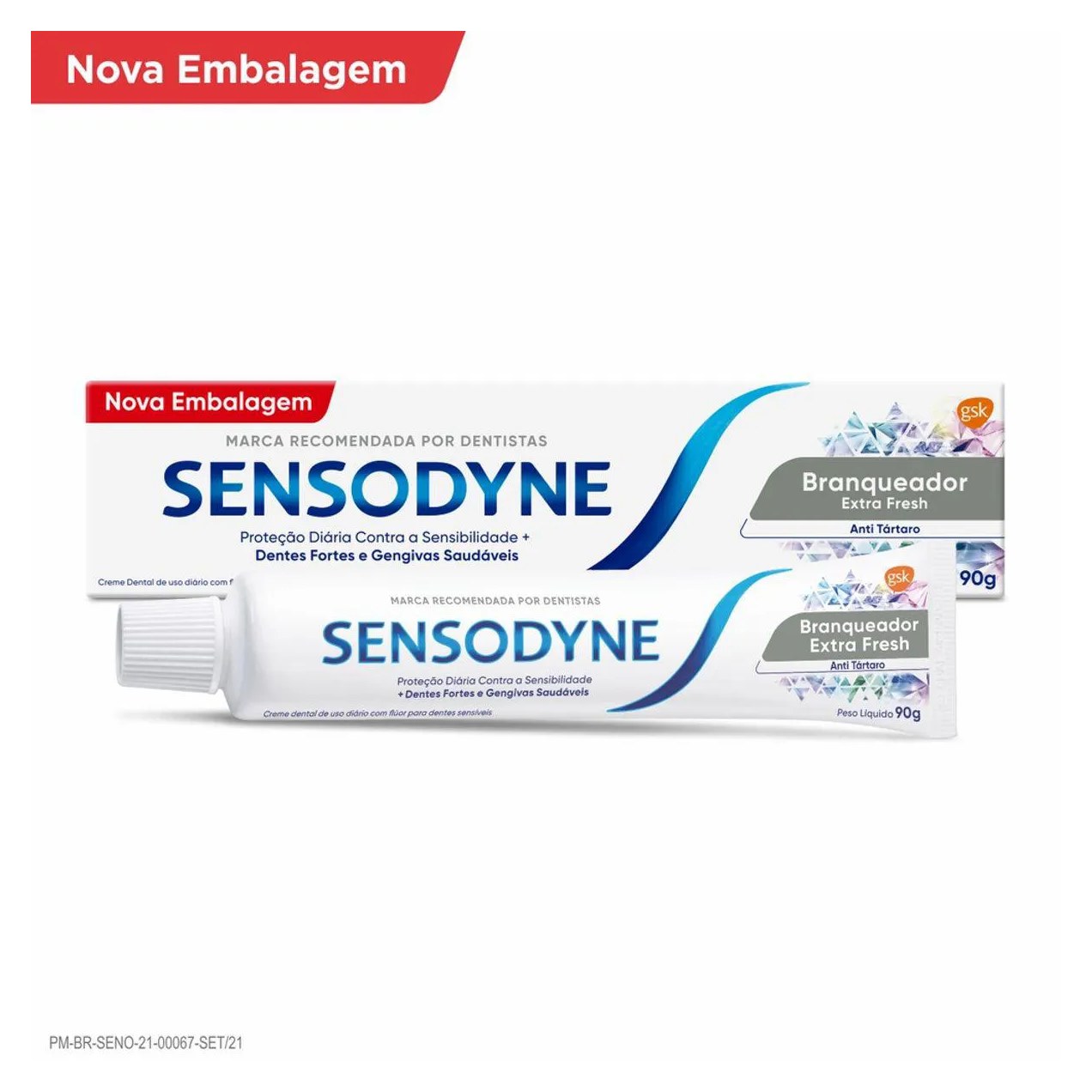 Creme Dental Sensodyne Branqueador Extra Fresh Antitártaro 90g