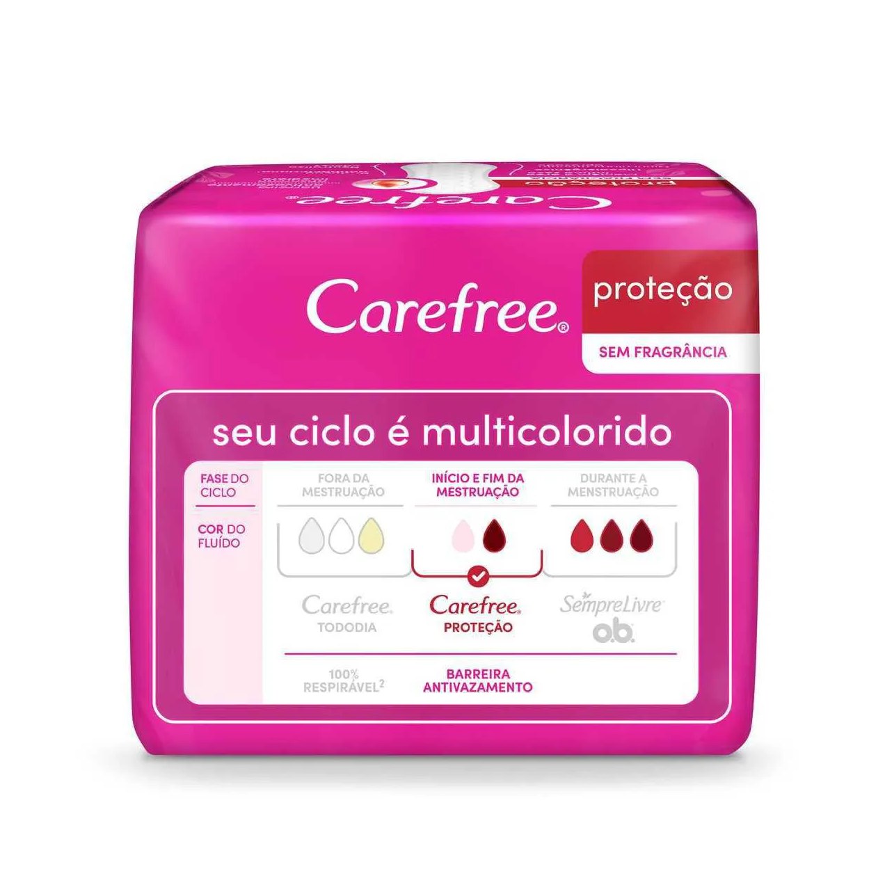 Protetor Diário Carefree Proteção Sem Perfume 15 unidades