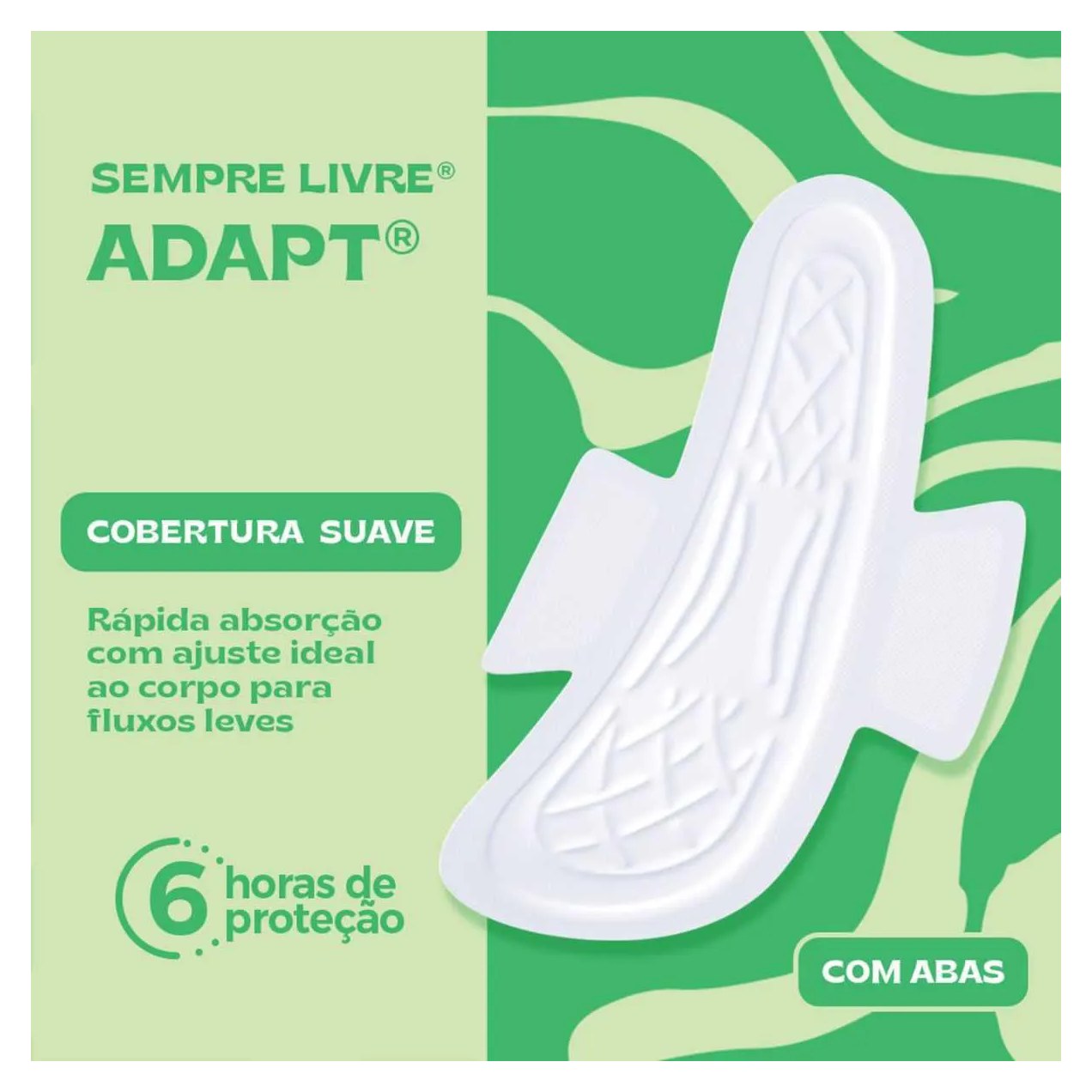 Absorvente Sempre Livre Adapt Cobertura Suave Com Abas com 32 unidades