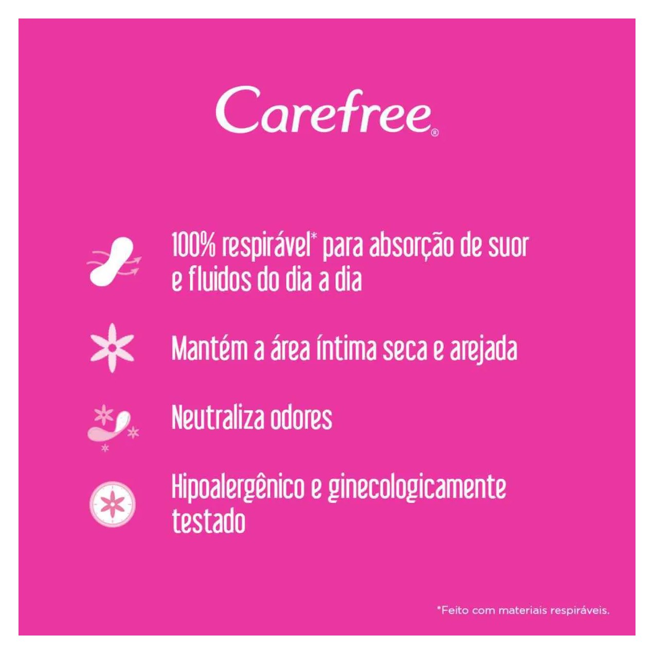 Protetor Diário Carefree Tododia Sem Perfume 80 unidades