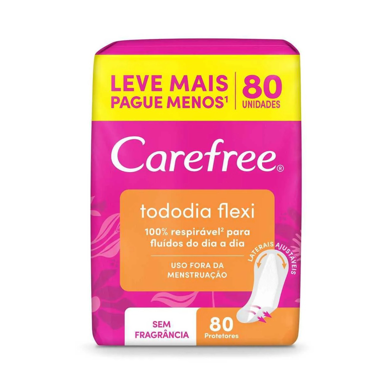 Protetor Diário Carefree Tododia Flexi Sem Perfume com 80 unidades