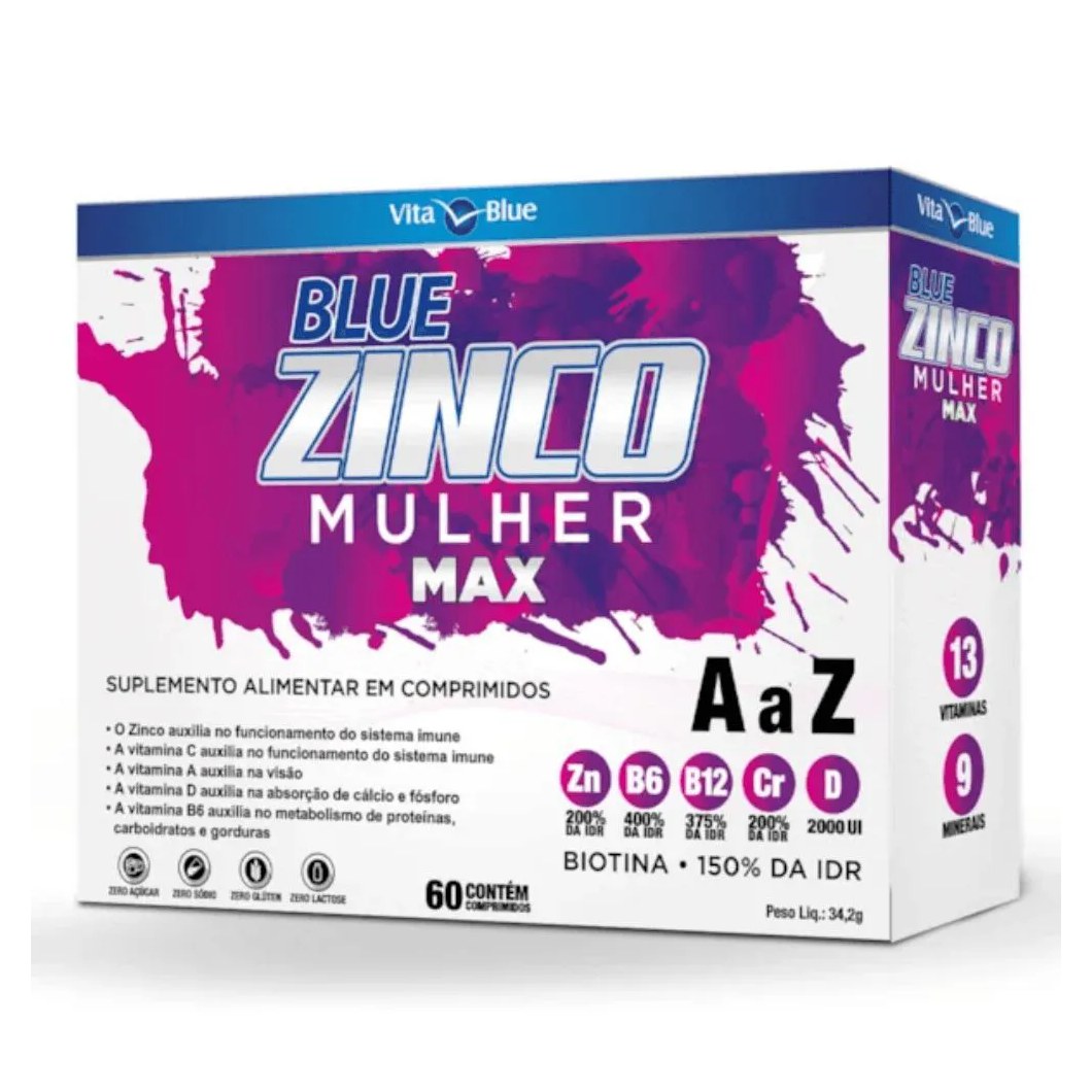 Blue Zinco Max Mulher C/60 comprimidos - Vita Blue