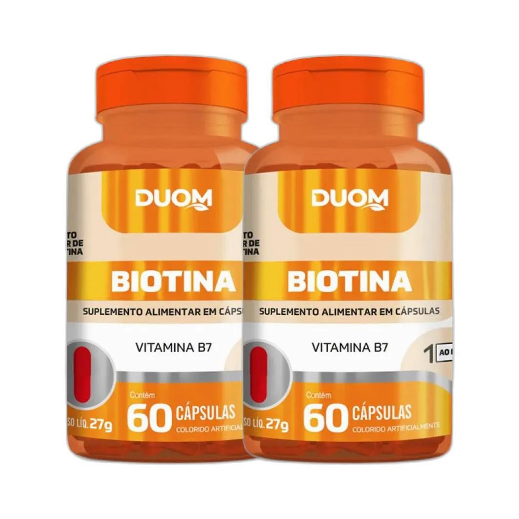 Kit 2x Suplemento Alimentar Biotina 60 Cps - Duom