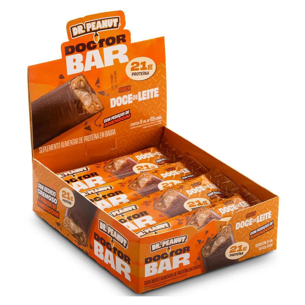 Doctor Bar 21g de Proteina - Doce de Leite - (caixa 8un) - Dr Peanut