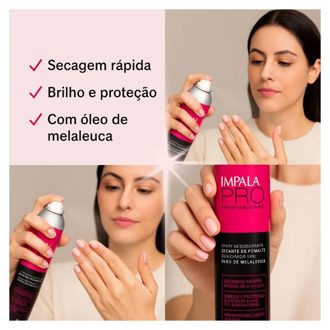 Spray Secante de Esmalte para Unhas com Óleo de Melaleuca Impala Pro 400ml