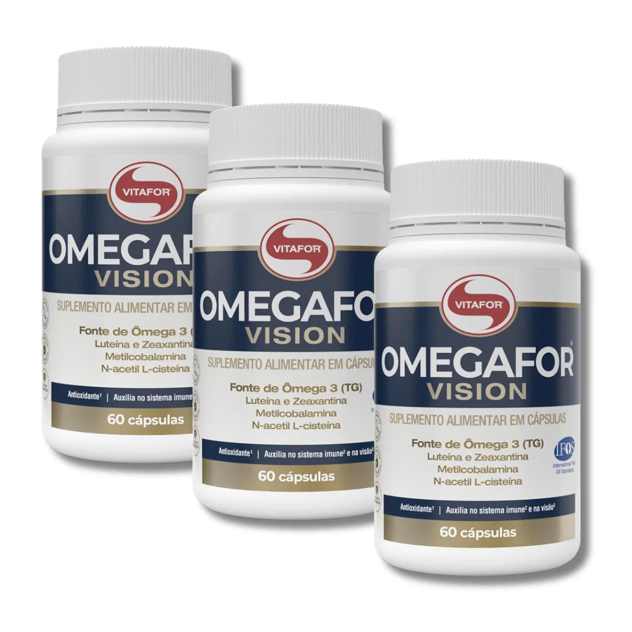 Kit 3 Omegafor Vision 60 cápsulas Ômega 3 Tg Vitafor