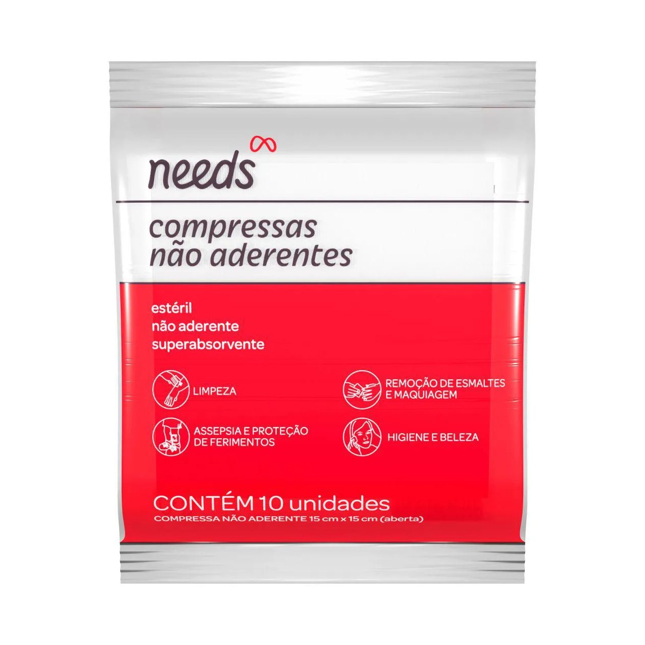 Compressa de Gaze Estéril Não Aderente 10 Unidades