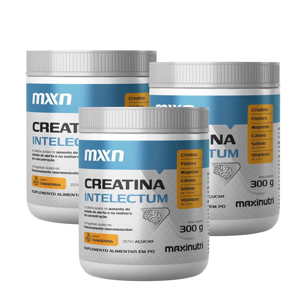 Kit 3 Creatina Mxn Intelectum Pó 300g Maxinutri